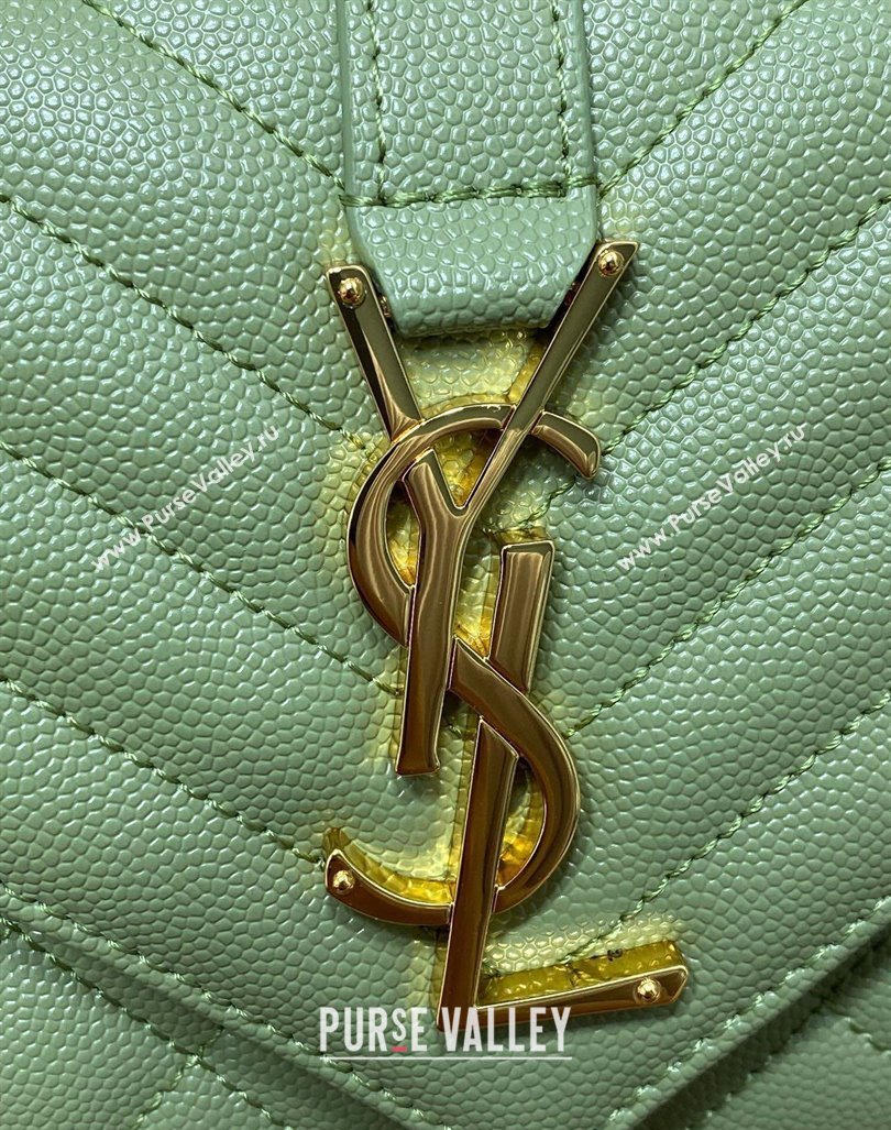 Saint Laurent Envelope Small Chain Bag in Grained Leather 526286 Avocado Green 2024 (YY-240803055)