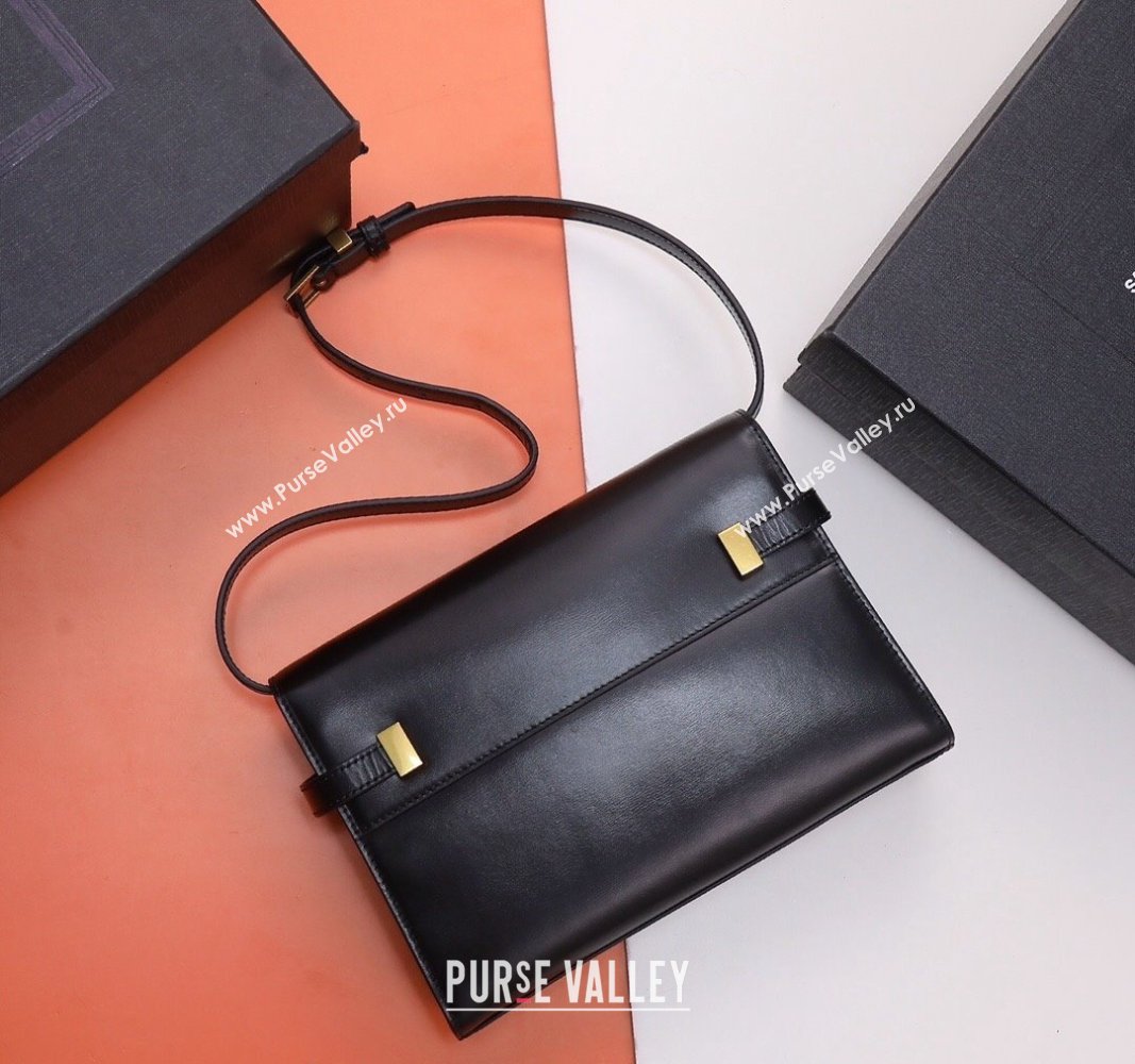 Saint Laurent Manhattan Shoulder Bag in Smooth Leather 675626 Black/Gold 2024 (YY-240803062)