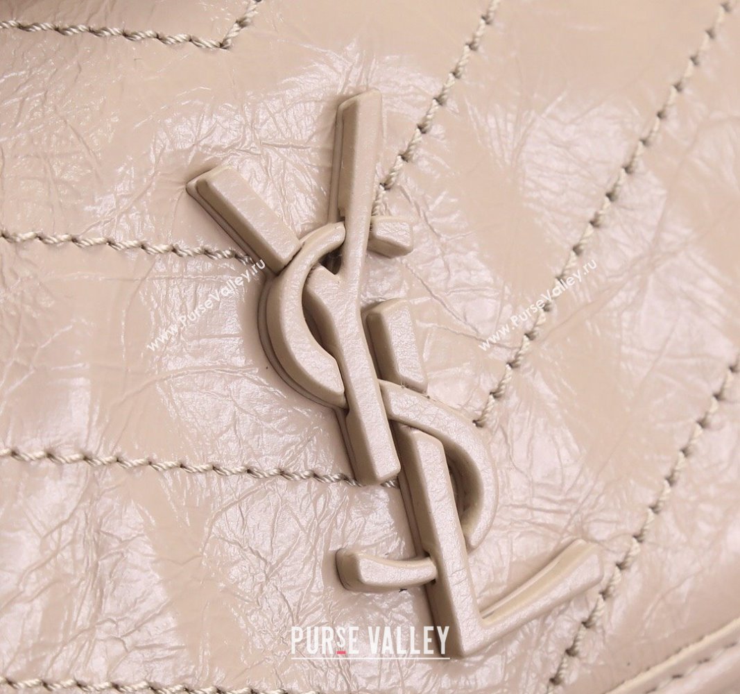 Saint Laurent Baby Niki Chain Bag in Shiny Crinkled Leather 533037 Nude Pink 2024 (YY-240827011)