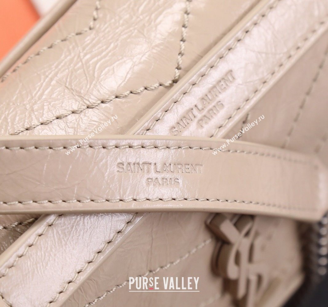 Saint Laurent Baby Niki Chain Bag in Shiny Crinkled Leather 533037 Nude Pink 2024 (YY-240827011)