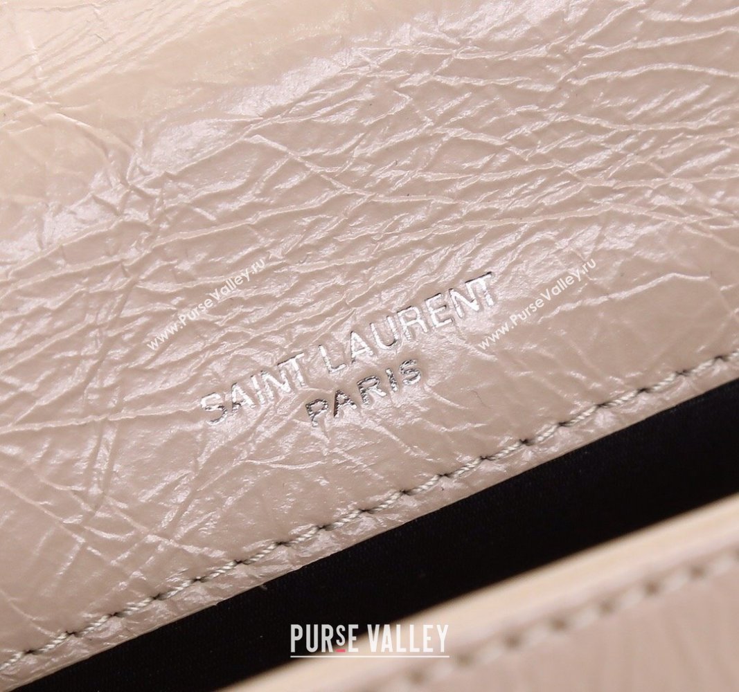 Saint Laurent Baby Niki Chain Bag in Shiny Crinkled Leather 533037 Nude Pink 2024 (YY-240827011)
