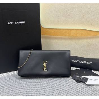 Saint Laurent Calypso Lambskin Chain Mini bag Black 2024 801712 (nana-240827002)