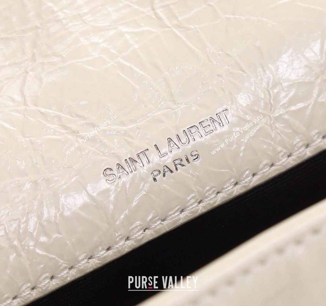 Saint Laurent Baby Niki Chain Bag in Shiny Crinkled Leather 533037 White 2024 (YY-240827013)