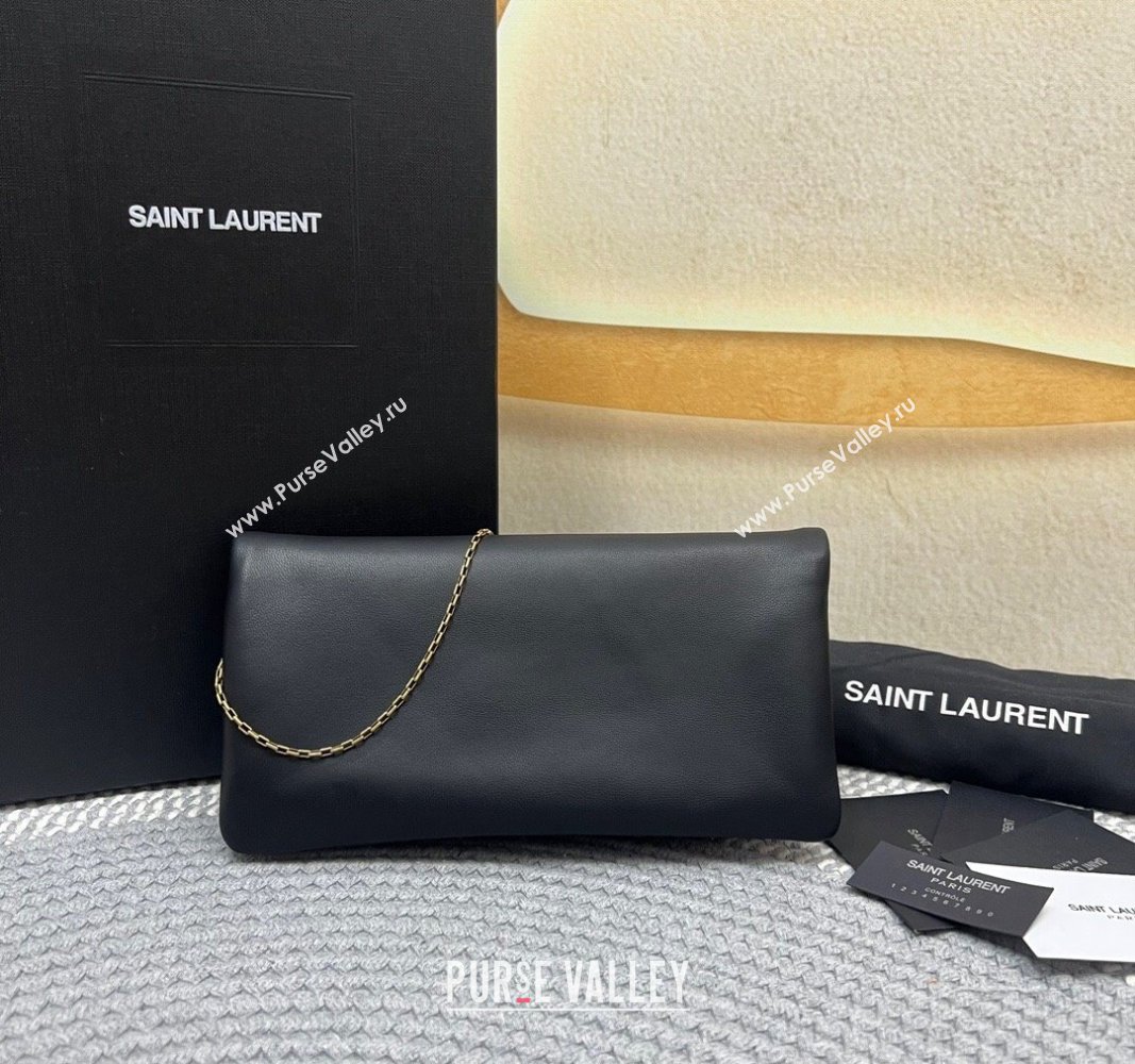 Saint Laurent Calypso Lambskin Chain Mini bag Black 2024 801712 (nana-240827002)