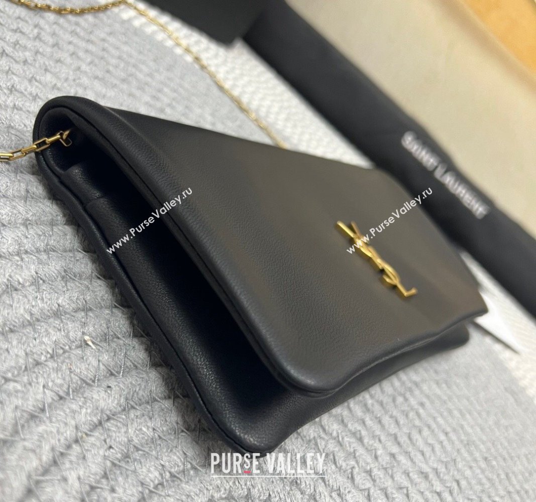 Saint Laurent Calypso Lambskin Chain Mini bag Black 2024 801712 (nana-240827002)