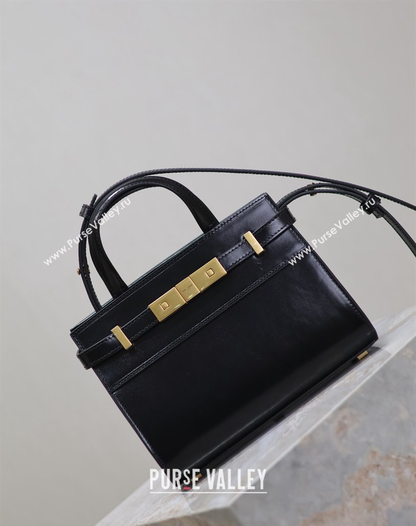 Saint Laurent Manhattan Mini Top handle bag in Smooth Leather Black 2024 593741 (YY-240827015)