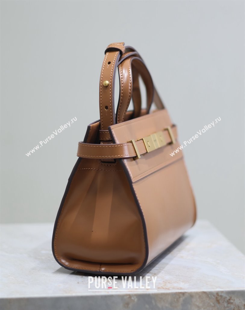 Saint Laurent Manhattan Mini Top handle bag in Smooth Leather Brown 2024 593741 (YY-240827017)