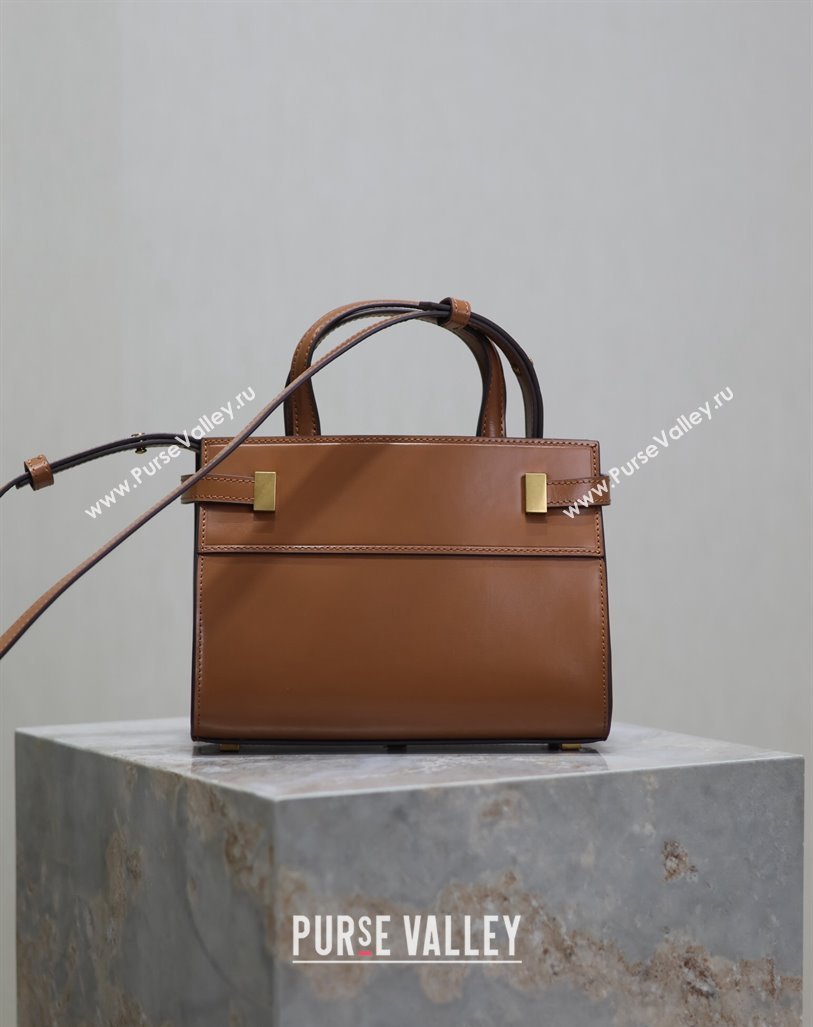 Saint Laurent Manhattan Mini Top handle bag in Smooth Leather Brown 2024 593741 (YY-240827017)