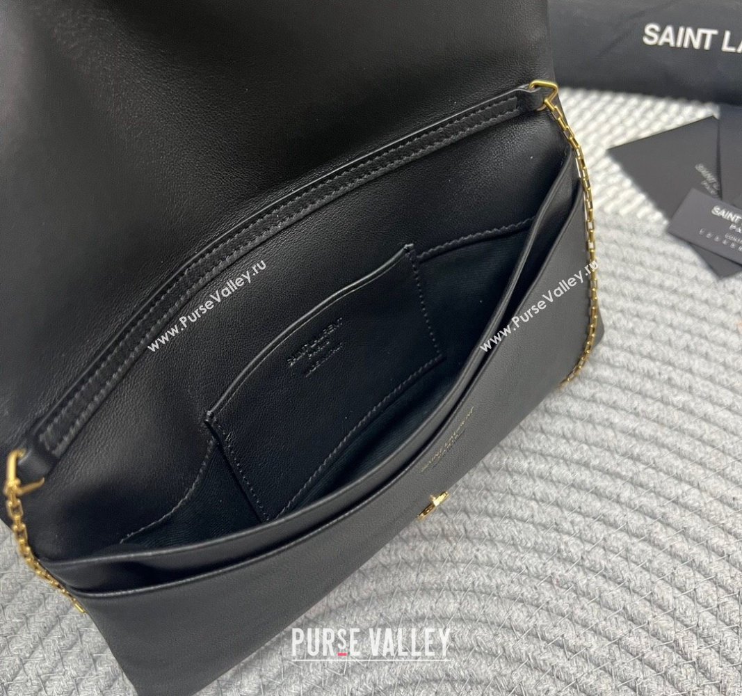 Saint Laurent Calypso Lambskin Chain Mini bag Black 2024 801712 (nana-240827002)