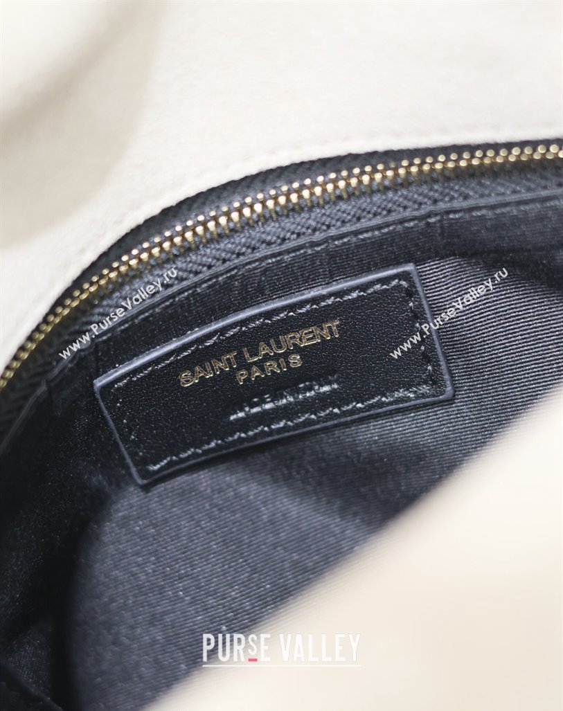 Saint Laurent Loulou Puffer Small Bag in Suede 577476 Light Grey 2024 (YY-240827025)