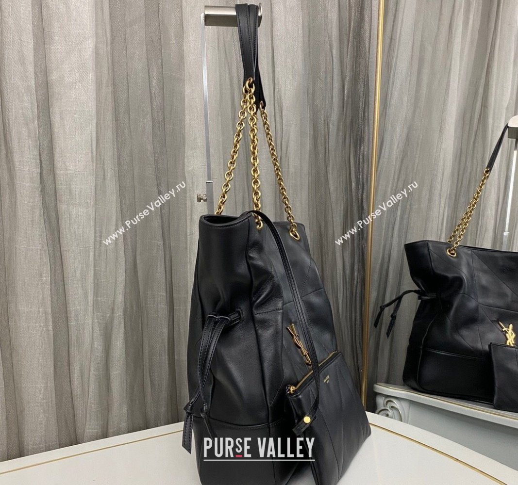 Saint Laurent Jamie 4.3 Large Pochon Tote Bag in Black Lambskin 2024 809824 (nana-240827003)