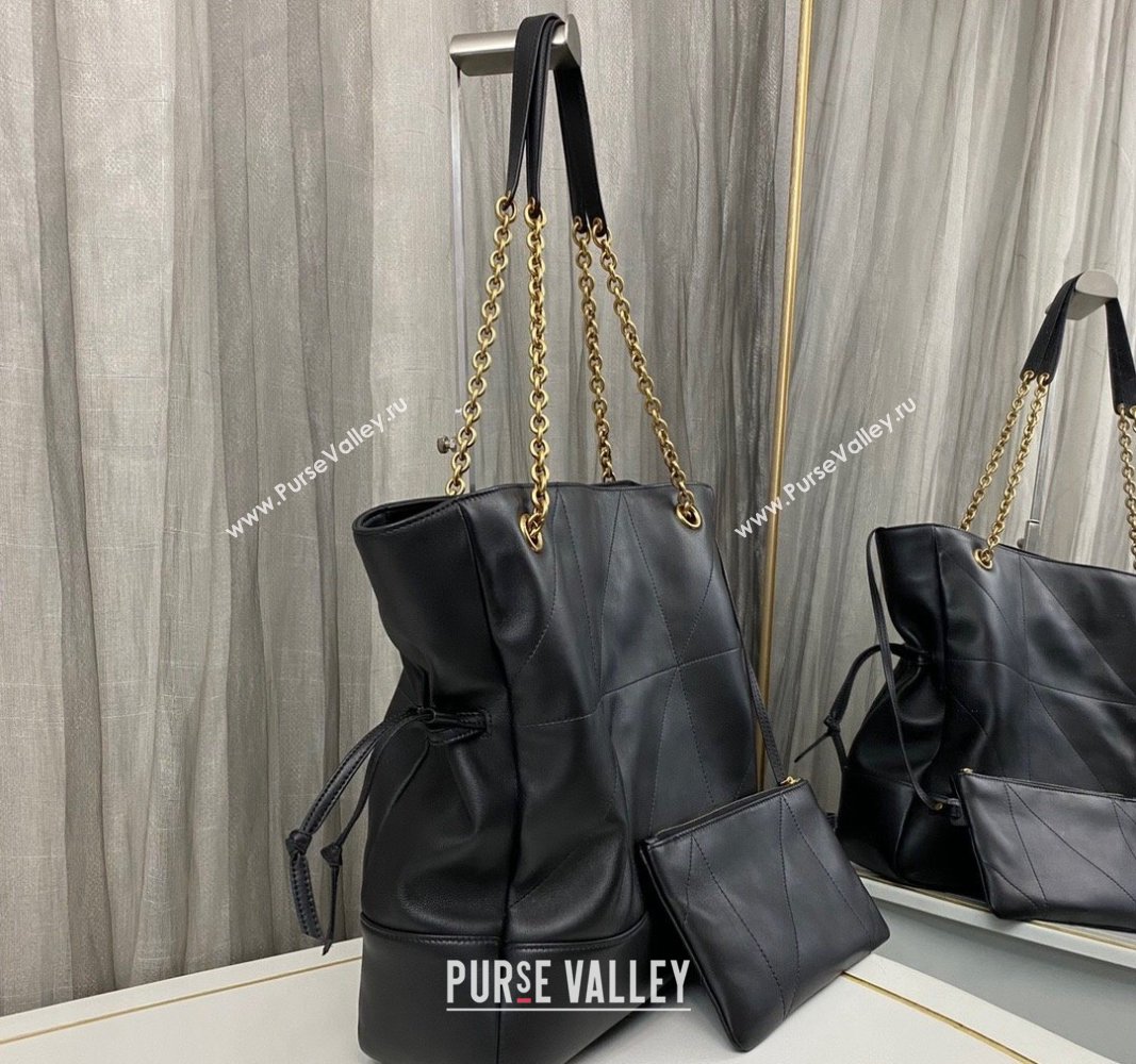 Saint Laurent Jamie 4.3 Large Pochon Tote Bag in Black Lambskin 2024 809824 (nana-240827003)