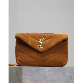 Saint Laurent Loulou Toy Puffer Bag in Suede 759337 Clay Yellow 2024 (YY-240827023)