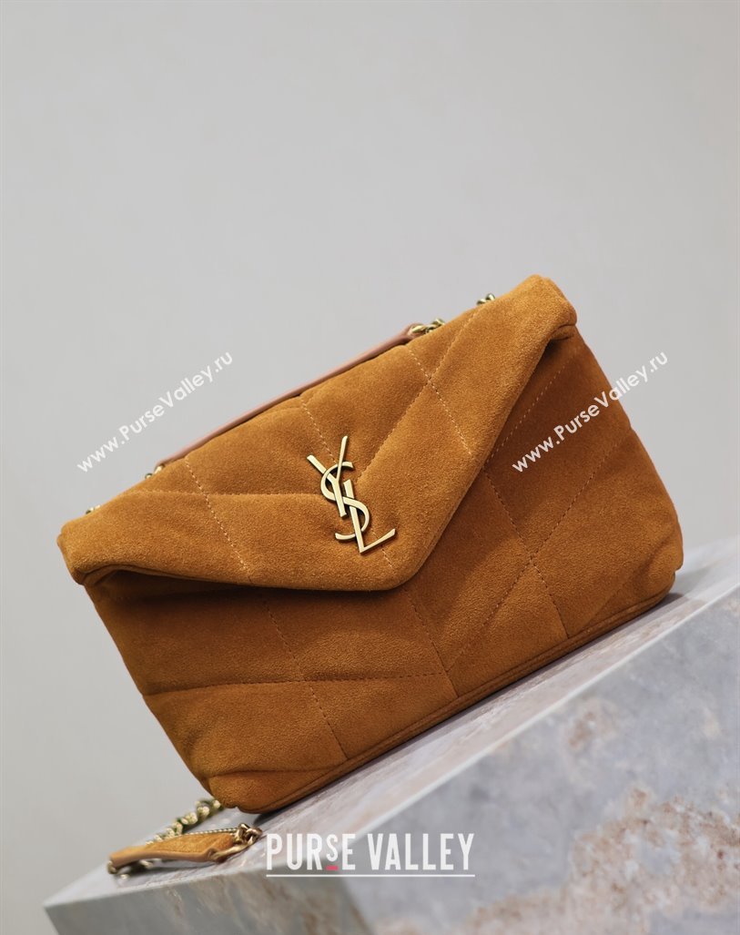 Saint Laurent Loulou Toy Puffer Bag in Suede 759337 Clay Yellow 2024 (YY-240827023)