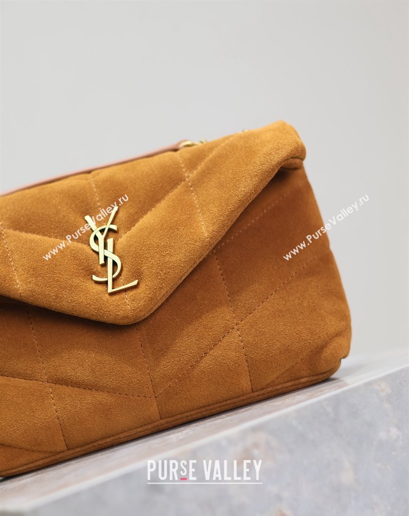 Saint Laurent Loulou Toy Puffer Bag in Suede 759337 Clay Yellow 2024 (YY-240827023)