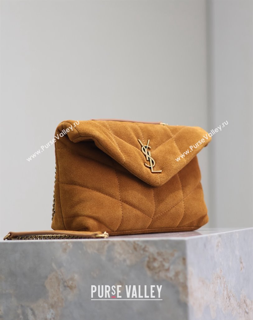 Saint Laurent Loulou Toy Puffer Bag in Suede 759337 Clay Yellow 2024 (YY-240827023)