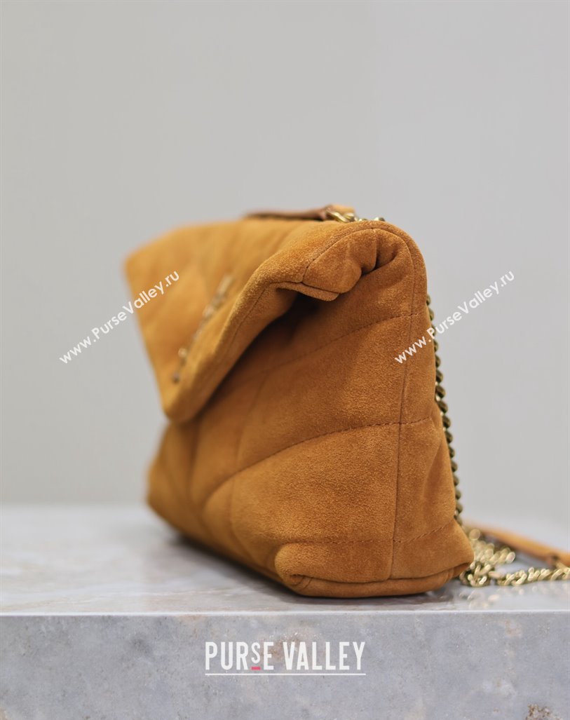 Saint Laurent Loulou Toy Puffer Bag in Suede 759337 Clay Yellow 2024 (YY-240827023)