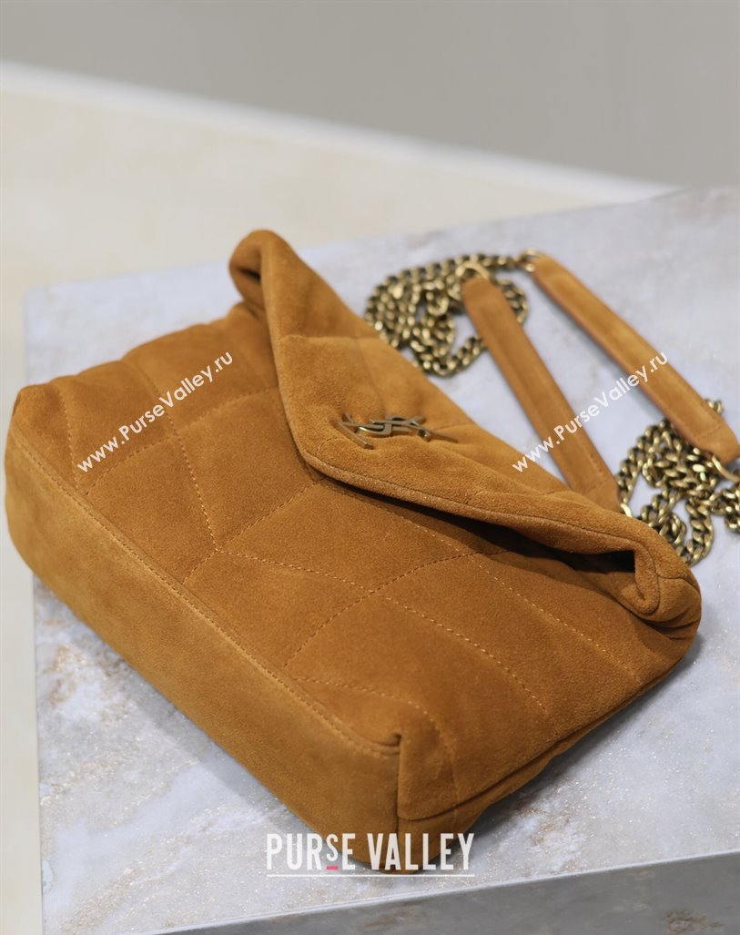 Saint Laurent Loulou Toy Puffer Bag in Suede 759337 Clay Yellow 2024 (YY-240827023)