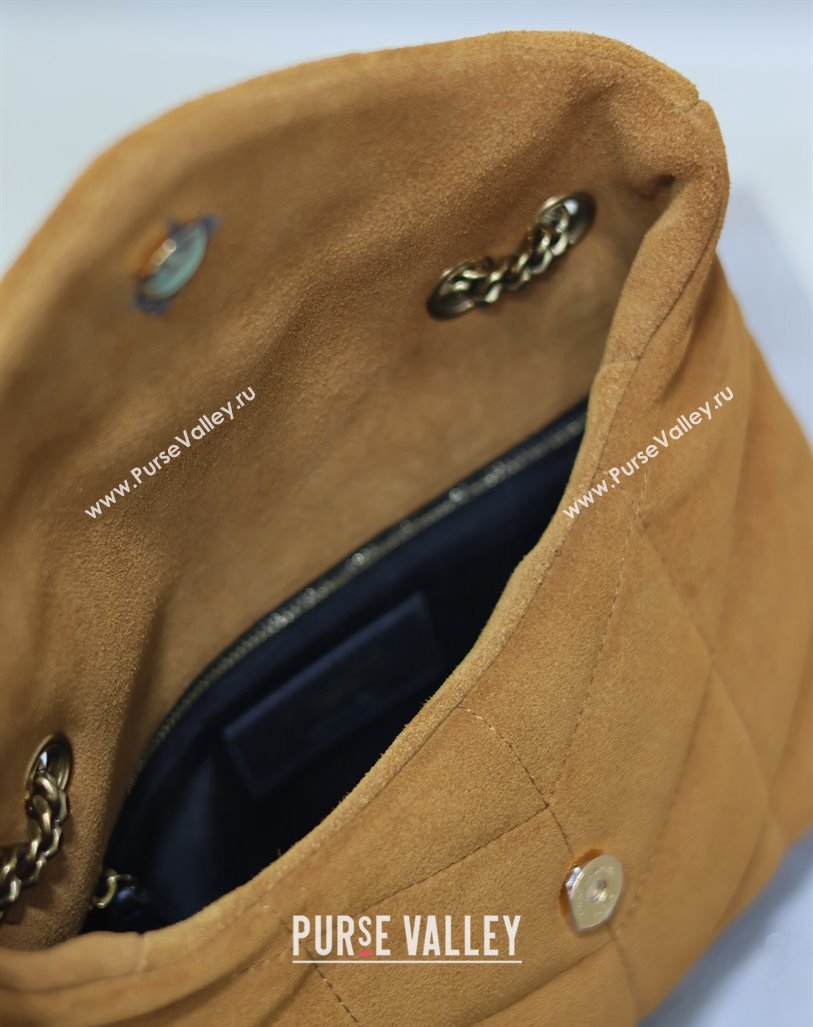 Saint Laurent Loulou Toy Puffer Bag in Suede 759337 Clay Yellow 2024 (YY-240827023)