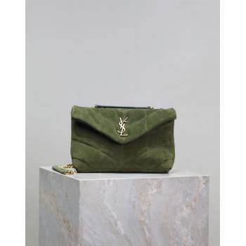 Saint Laurent Loulou Toy Puffer Bag in Suede 759337 Green 2024 (YY-240827024)