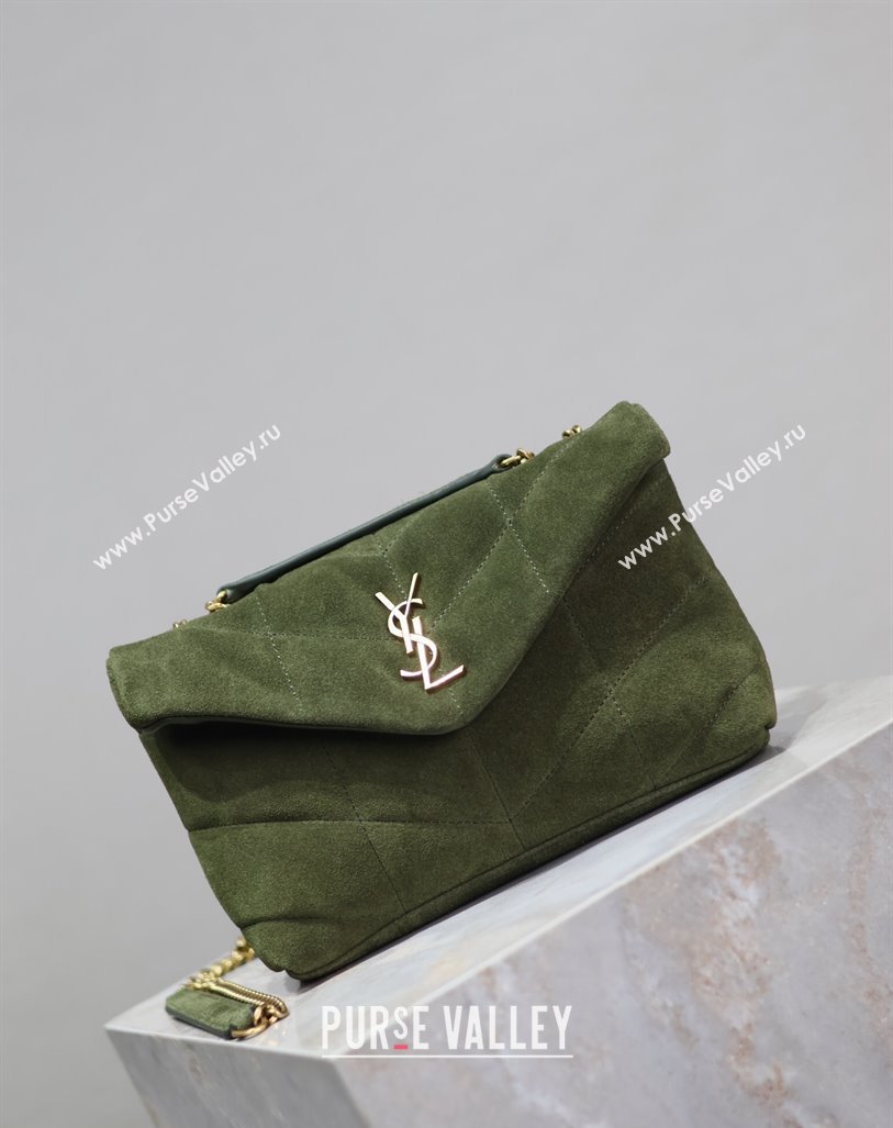 Saint Laurent Loulou Toy Puffer Bag in Suede 759337 Green 2024 (YY-240827024)