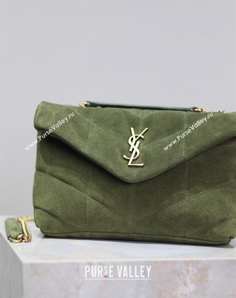 Saint Laurent Loulou Toy Puffer Bag in Suede 759337 Green 2024 (YY-240827024)