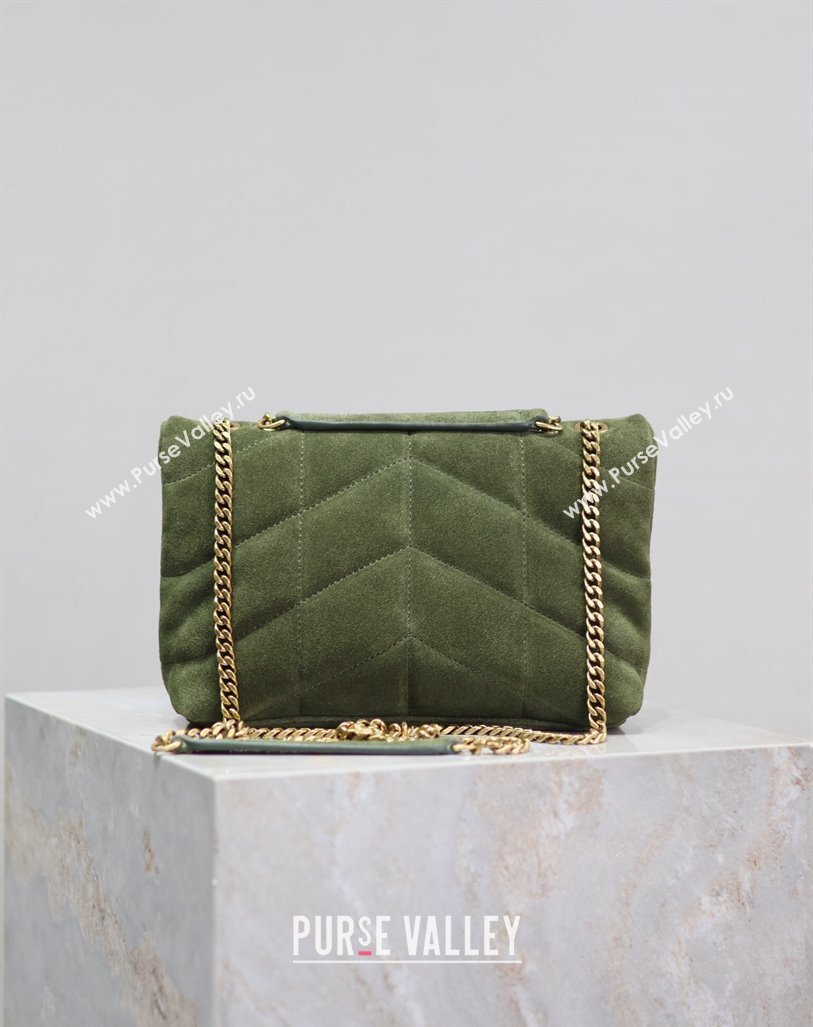Saint Laurent Loulou Toy Puffer Bag in Suede 759337 Green 2024 (YY-240827024)