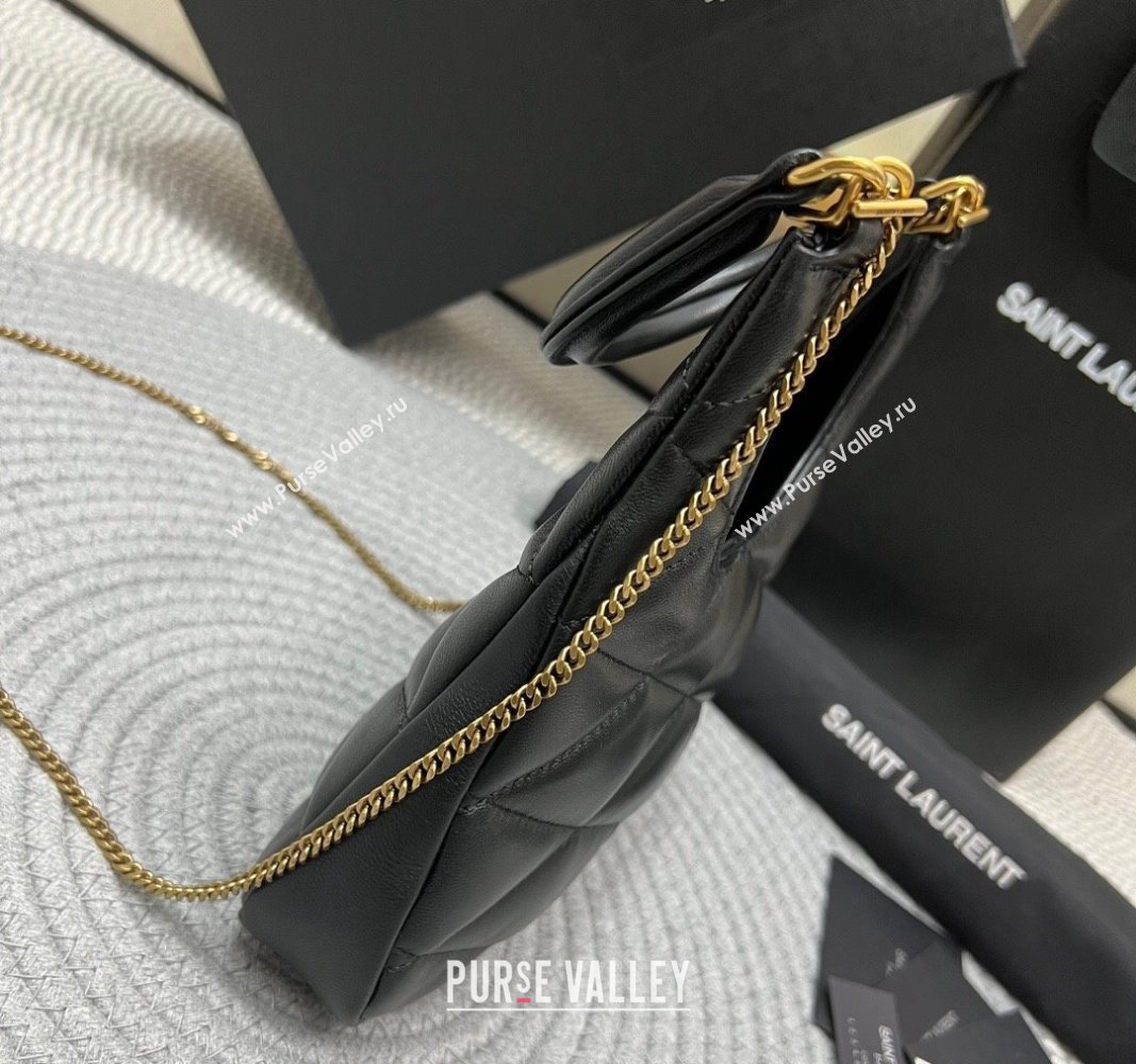 Saint Laurent Sade Hobo bag in Black lambskin 2024 793608 (nana-240827004)