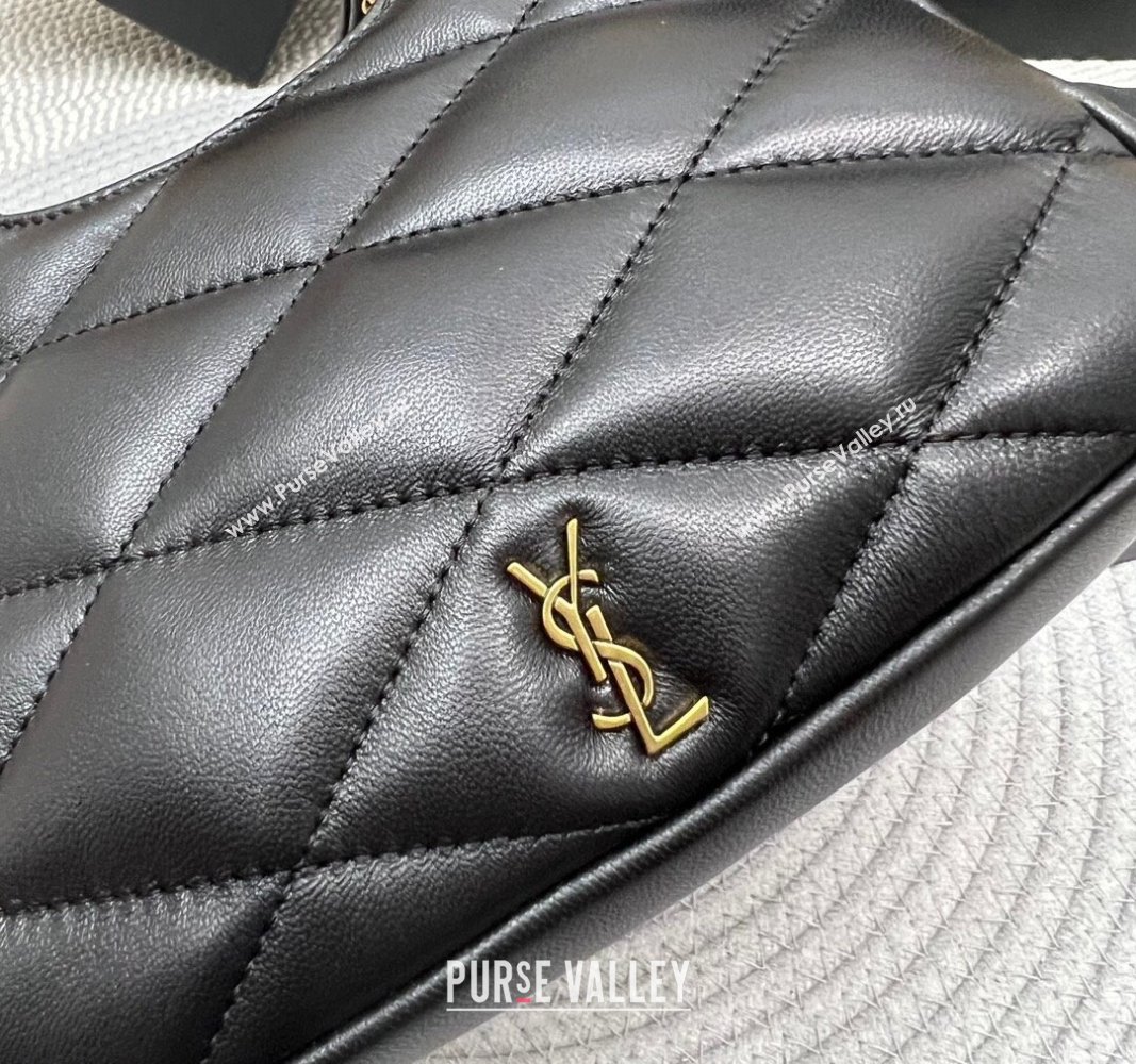 Saint Laurent Sade Hobo bag in Black lambskin 2024 793608 (nana-240827004)