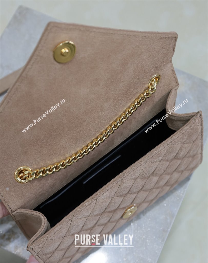 Saint Laurent Envelope Small Chain Bag in Suede 526286 Beige 2024 (MHUI-240920041)