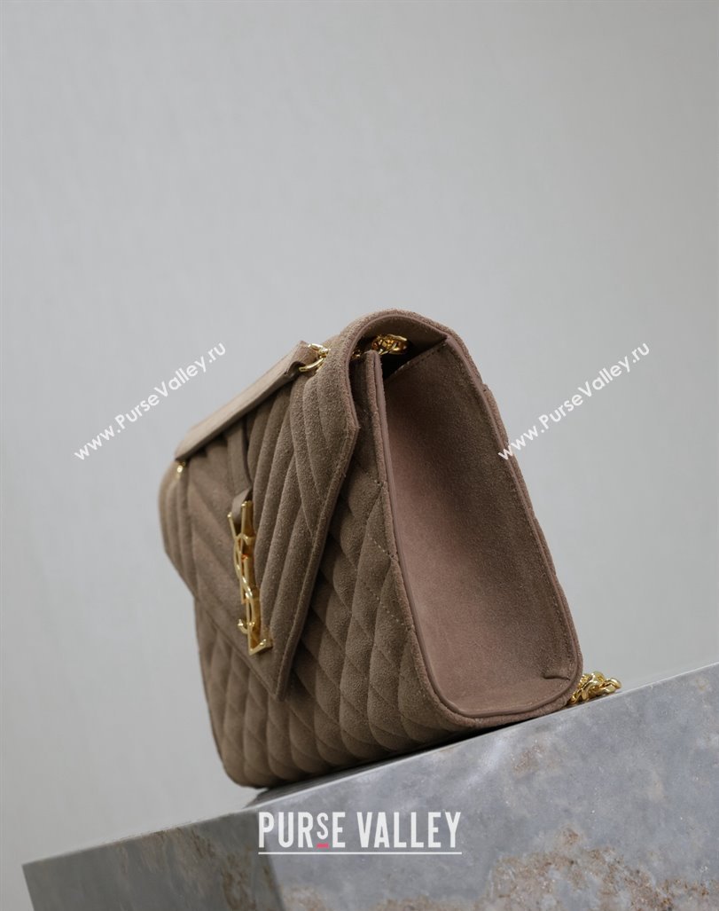 Saint Laurent Envelope Medium Bag in Suede 487206 Beige 2024 (MHUI-240920042)