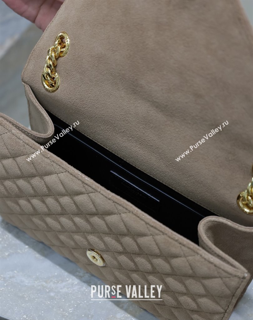 Saint Laurent Envelope Medium Bag in Suede 487206 Beige 2024 (MHUI-240920042)