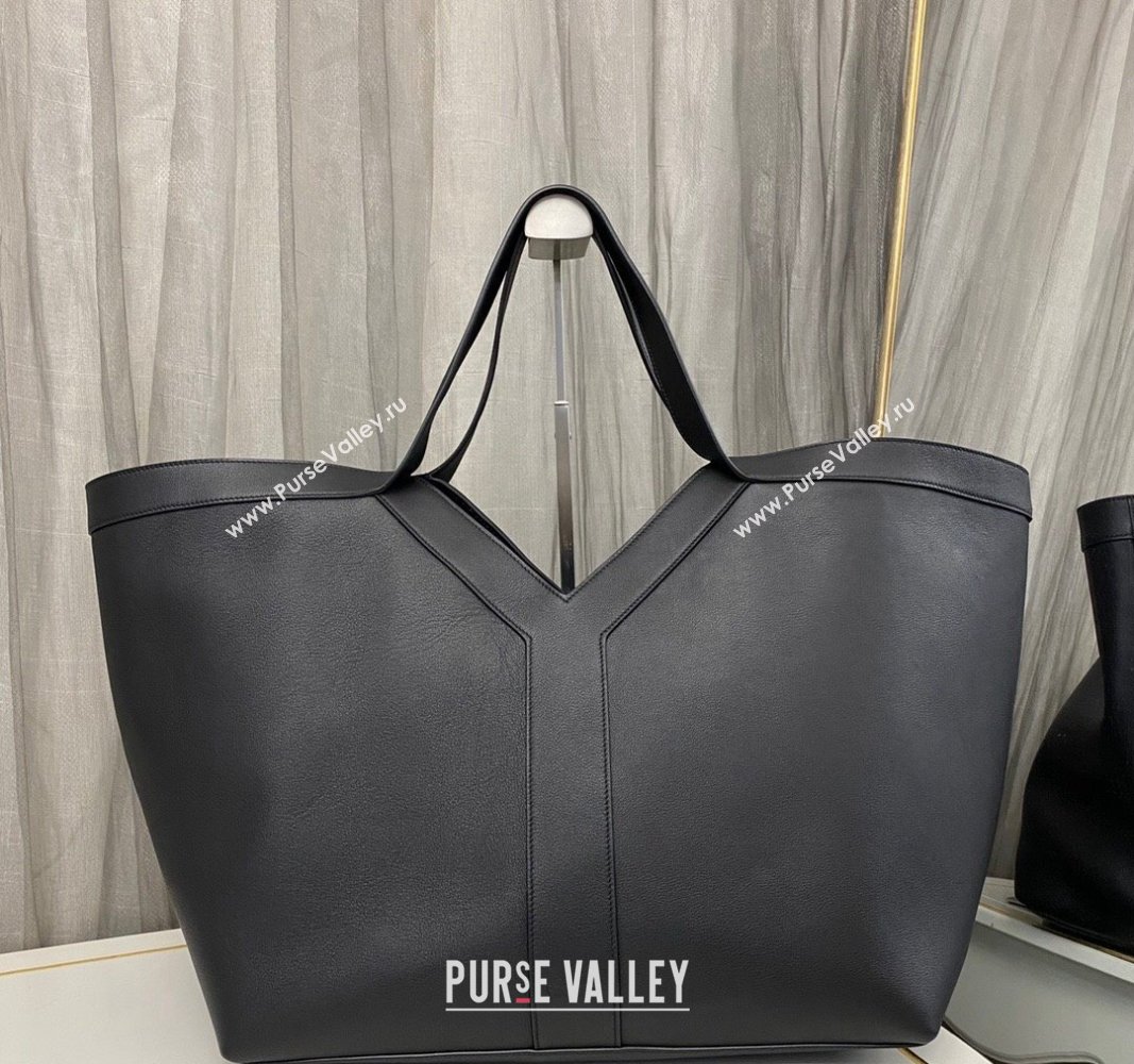 Saint Laurent WHY Tote Bag in Black Leather 2024 817602 (nana-240920034)