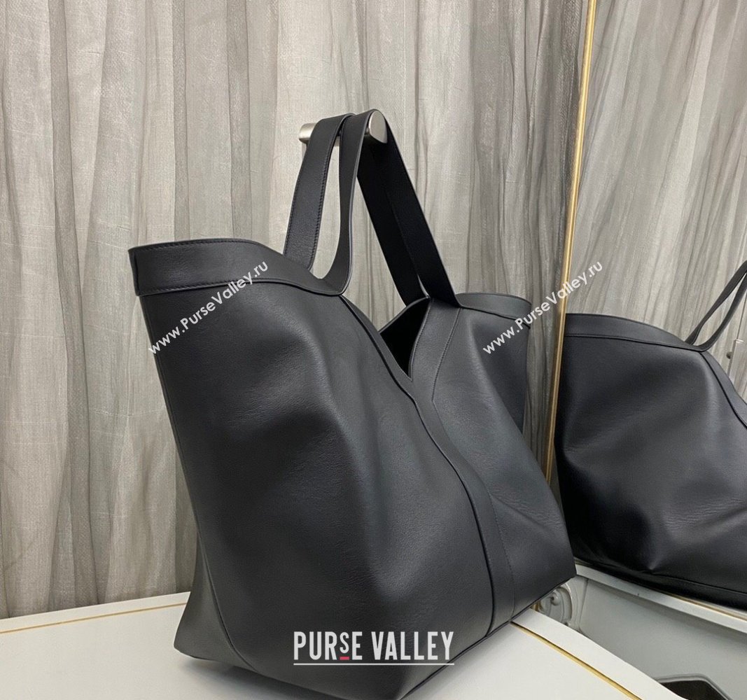 Saint Laurent WHY Tote Bag in Black Leather 2024 817602 (nana-240920034)