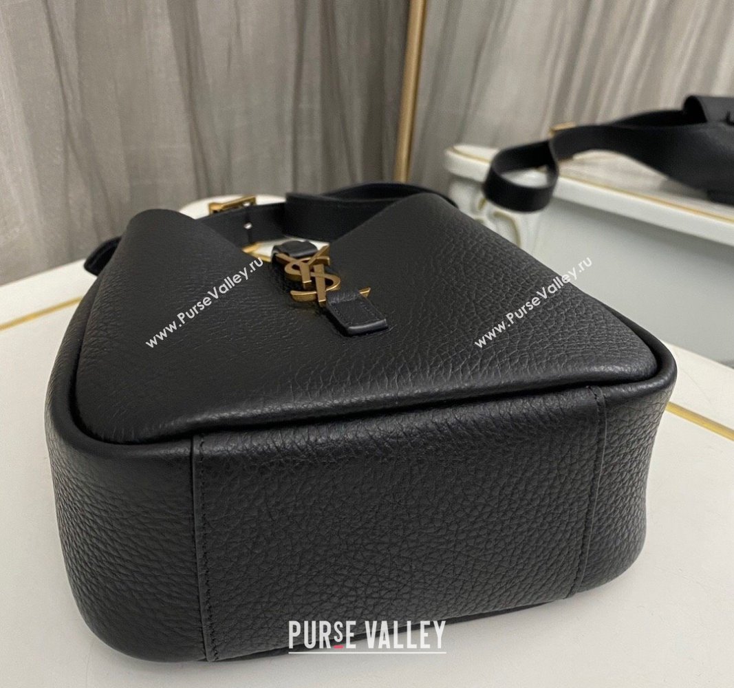 Saint Laurent LE 5 À 7 Supple baby Mini Hobo Bag in Grained Leather 809461 Black 2024 (nana-240920032)