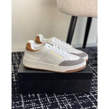 Saint Laurent SL/61 Sneakers in Smooth Leather and Suede White/Grey 2024 (SS-241010075)