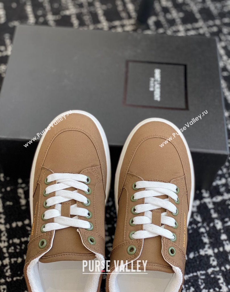 Saint Laurent SL/61 Sneakers in Khaki Gabardine Canvas 2024 (SS-241010076)