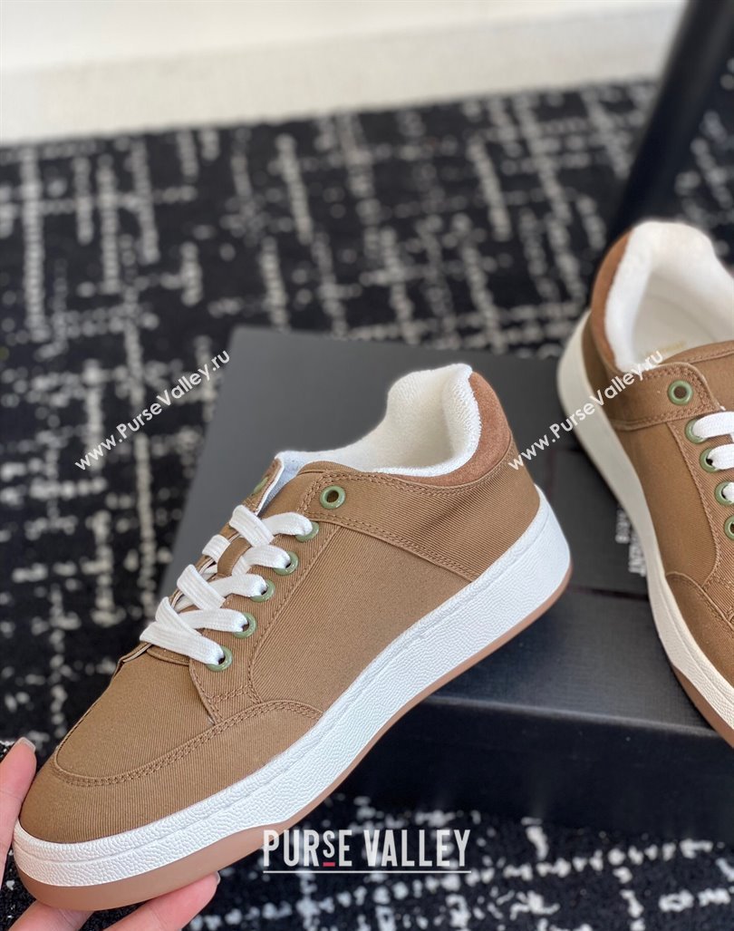 Saint Laurent SL/61 Sneakers in Khaki Gabardine Canvas 2024 (SS-241010076)