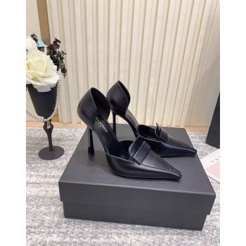 Saint Laurent DORSAY Open Pumps 11cm in Smooth Leather Black 2024 (KL-241010078)
