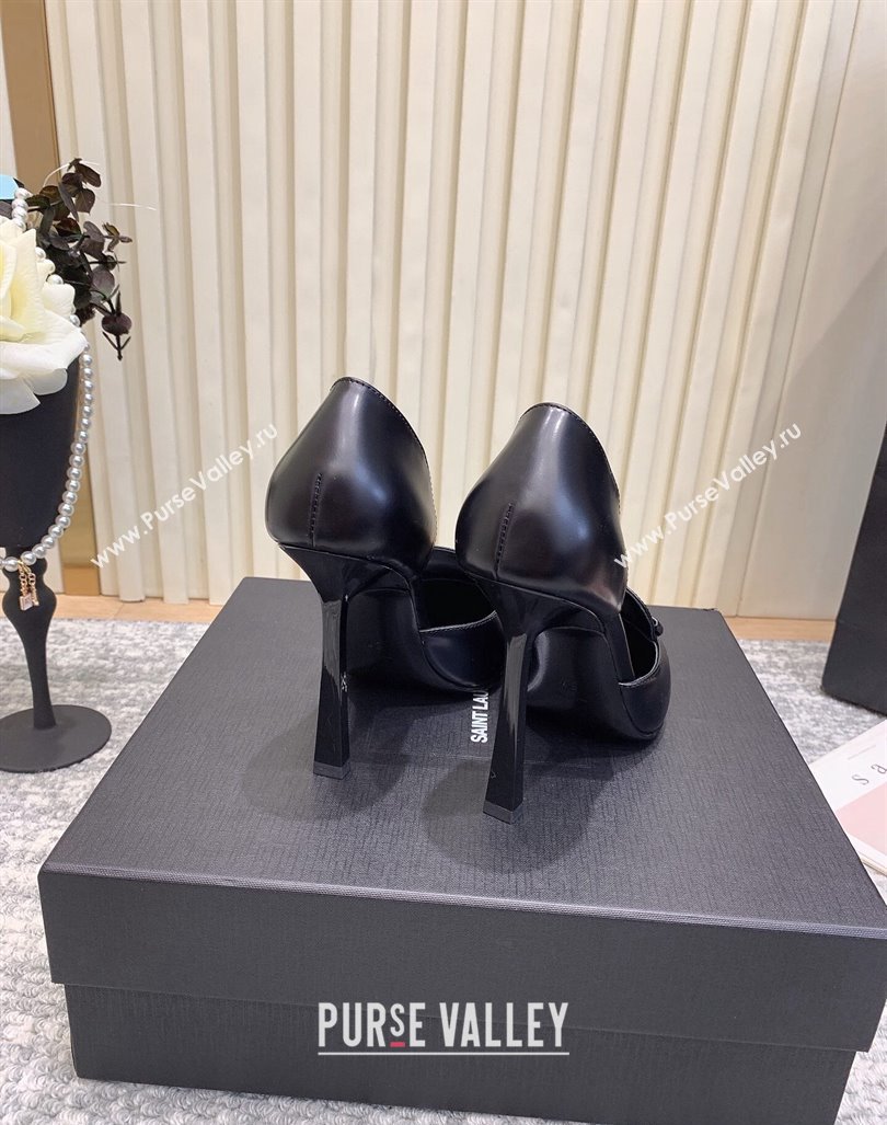 Saint Laurent DORSAY Open Pumps 11cm in Smooth Leather Black 2024 (KL-241010078)