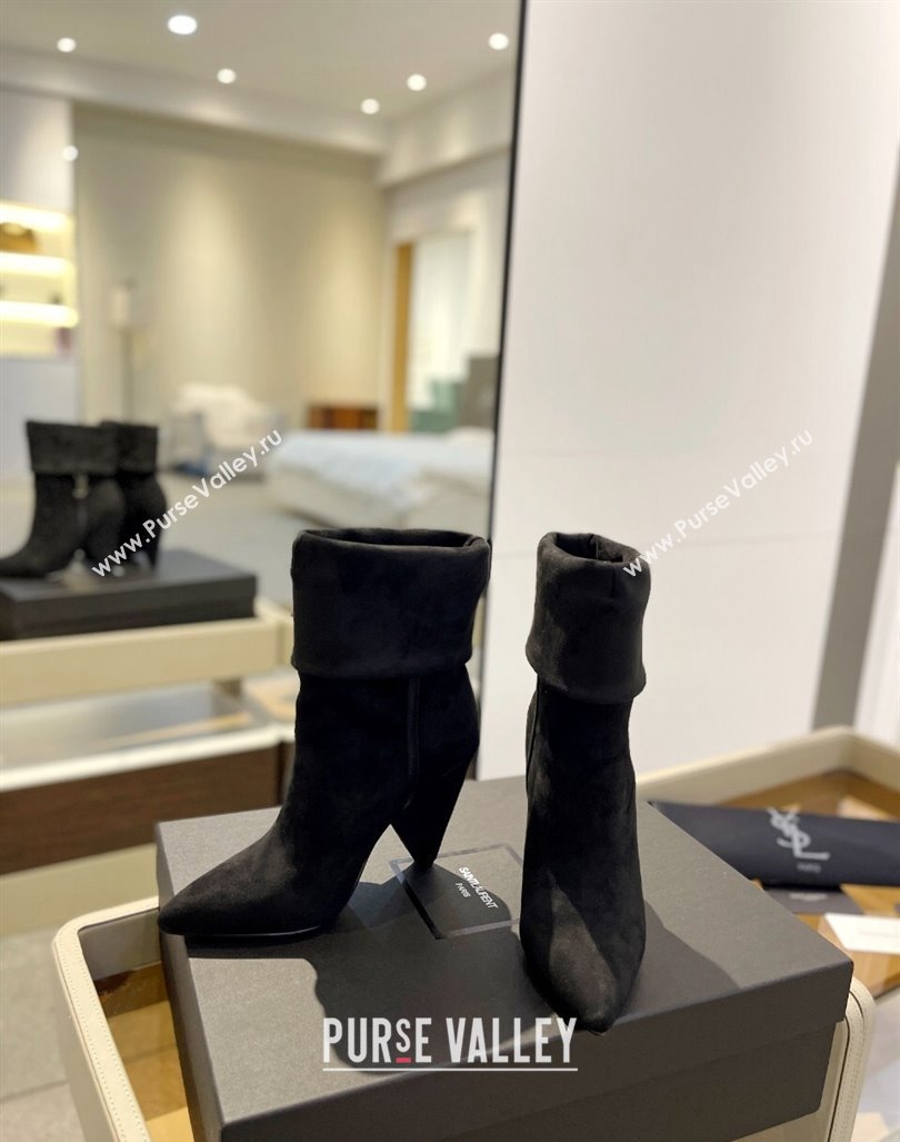 Saint Laurent Nike Ankle Boots in Suede and Monogram 8.5cm Black 2024 ysl09111 (KL-241010047)