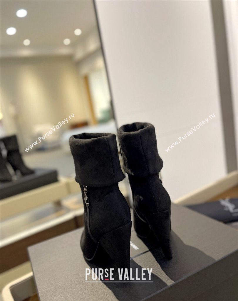 Saint Laurent Nike Ankle Boots in Suede and Monogram 8.5cm Black 2024 ysl09111 (KL-241010047)