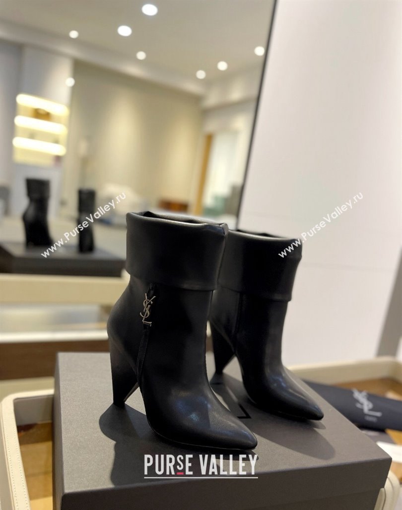 Saint Laurent Nike Ankle Boots in Leather and Monogram 8.5cm Black 2024 ysl09111 (KL-241010043)