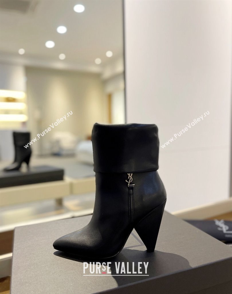 Saint Laurent Nike Ankle Boots in Leather and Monogram 8.5cm Black 2024 ysl09111 (KL-241010043)