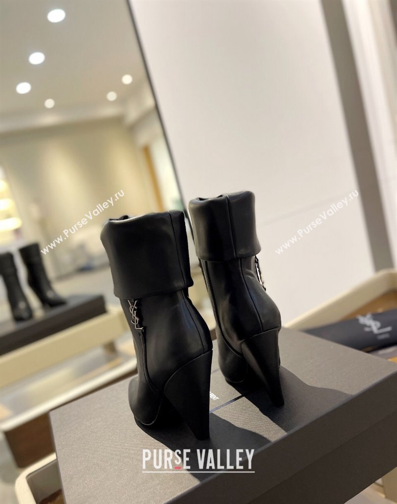 Saint Laurent Nike Ankle Boots in Leather and Monogram 8.5cm Black 2024 ysl09111 (KL-241010043)