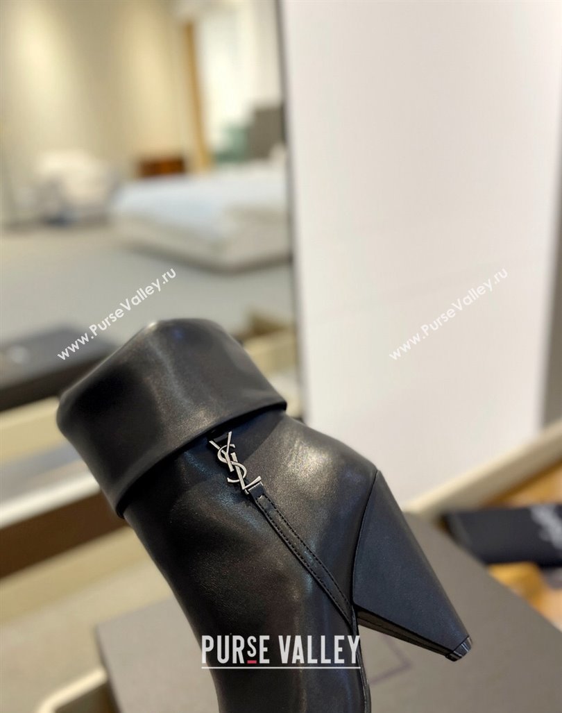 Saint Laurent Nike Ankle Boots in Leather and Monogram 8.5cm Black 2024 ysl09111 (KL-241010043)