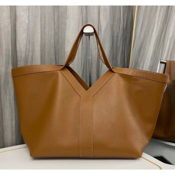 Saint Laurent WHY Tote Bag in Brown Leather 2024 817602 (nana-241031023)