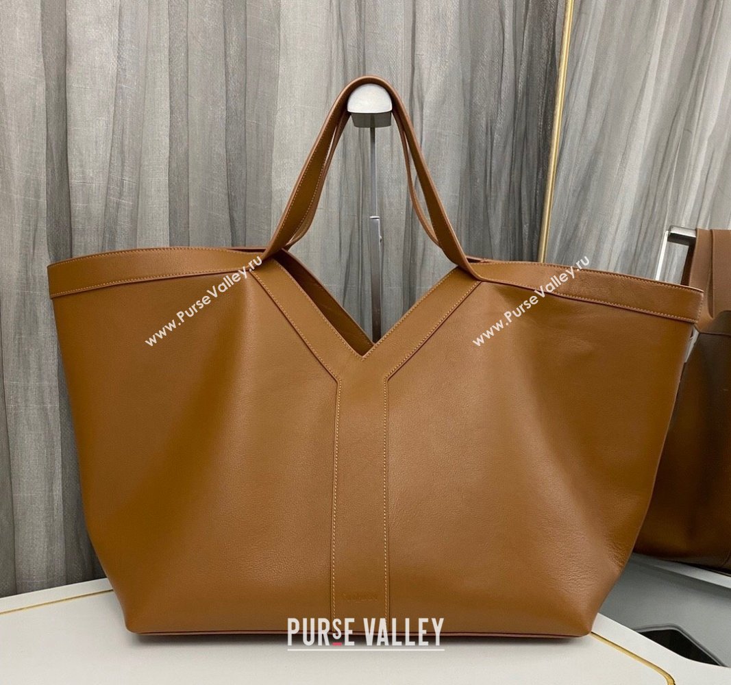 Saint Laurent WHY Tote Bag in Brown Leather 2024 817602 (nana-241031023)