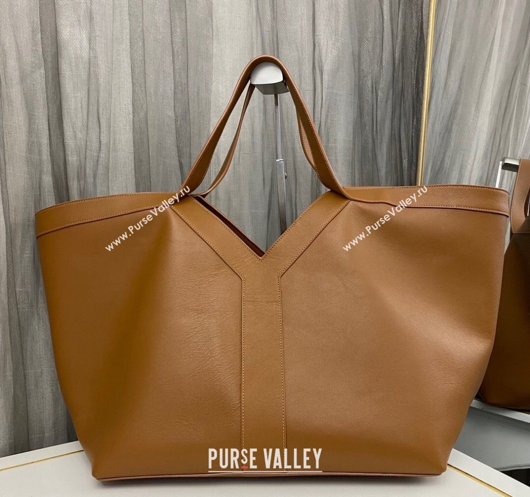 Saint Laurent WHY Tote Bag in Brown Leather 2024 817602 (nana-241031023)