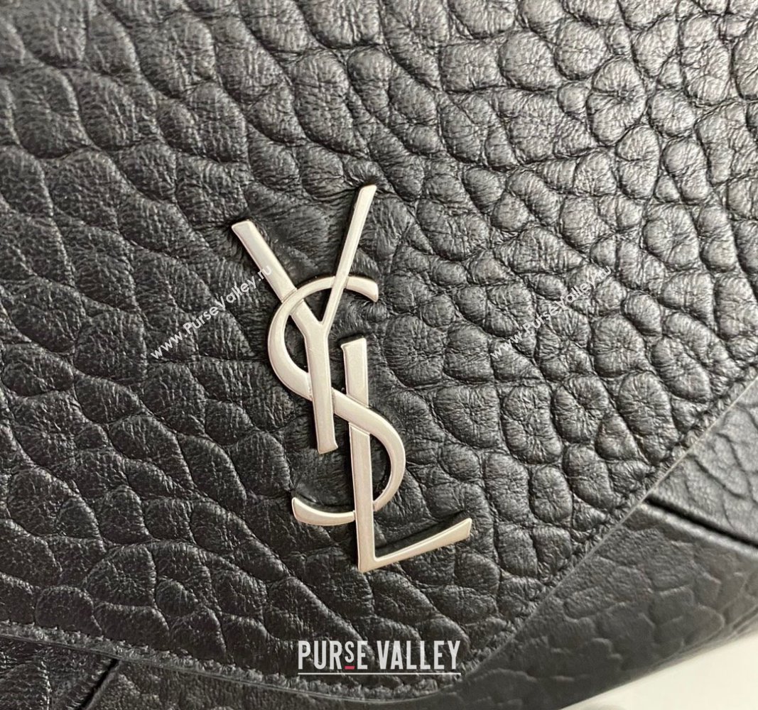 Saint Laurent Cassandre Envelope Messenger Bag in Black Embossed Lambskin 2024 801490 (nana-241031026)